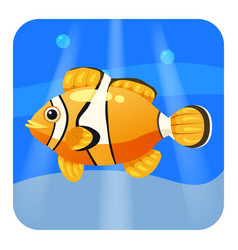 Cute beautiful yellow tropical fish on sea Vector Image