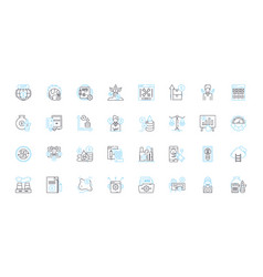 Financial Prosperity Linear Icons Set Wealth