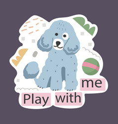 Funny Sticker With Pet Dog Emblem With Cute