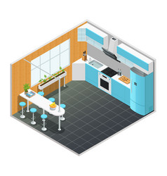 Kitchen Interior Isometric