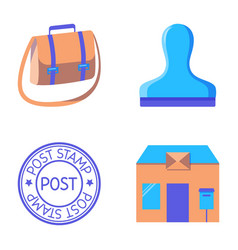 Post Office And Stamp Icon Set