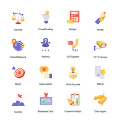 Set Of Admin Services Flat Icons