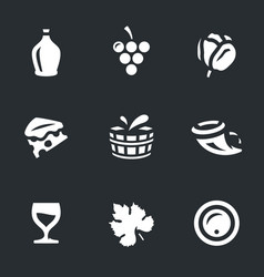 Wine decorative icons set Royalty Free Vector Image