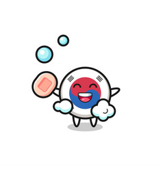 South Korea Flag Character Is Bathing While