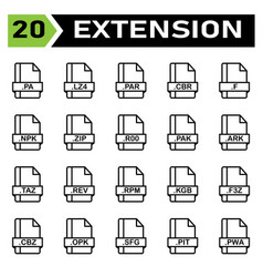 File Extension Icon Set Include Pa Lza Par Cbr F