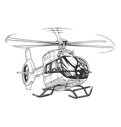 Black And White Rescuers Helicopter Clip Art