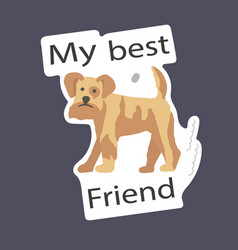 Funny Sticker With Pet Dog Emblem With Cute