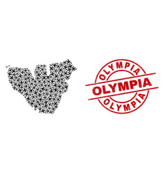 Olympia Scratched Badge And Moorea Island Map Jet