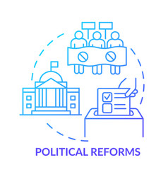 Political Reforms Blue Gradient Concept Icon