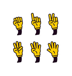 Set Of Hand Gesture Count 1 2 3 4 5 Icon