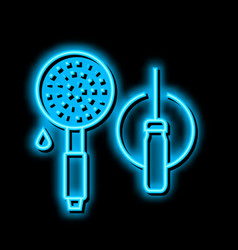 Shower Head Repair Neon Glow Icon