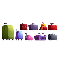 Travel Luggage And Suitcase Cartoon Set