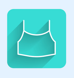 White Line Female Crop Top Icon Isolated With Long