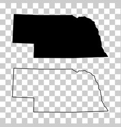 Set Of Nebraska Map United States America Flat