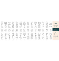 Set Of School And Education Icons Thin Outline