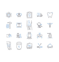 Strength Workout Line Icons Collection Endurance