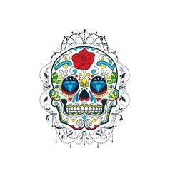 T-shirt Design With Sugar Skull