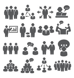 Business People Icons Set On White Background