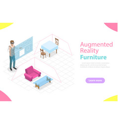 Augmented Reality Furniture Flat Isometric