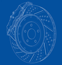 Brake disc outline rendering 3d Royalty Free Vector Image