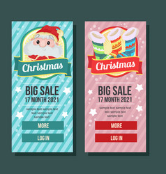 Christmas Banner Vertical Present Santa Claus