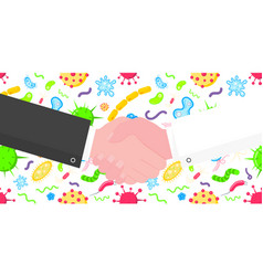 Doctor And Man Shaking Hands Flat Style Design