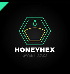 Pure Honey Bee With Honeycomb Design Template