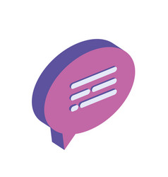 Purple Speech Bubble Isometric