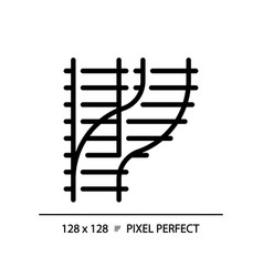 Railroad Switch Pixel Perfect Black Glyph Icon