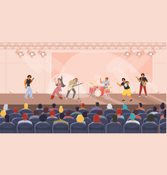 Rock Band Performing Concert On Stage