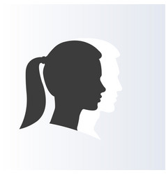 Girl With Ponytail Woman Face Profile Man