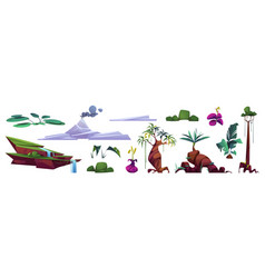 Prehistoric Landscape Elements Cartoon Constructor