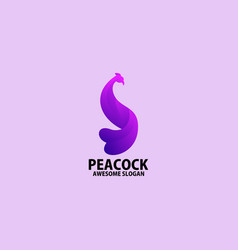 Purple Peacock Logo Design Gradient Color