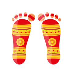 Foot Print Shubh Navratri On White Background