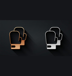 Gold And Silver Boxing Glove Icon Isolated