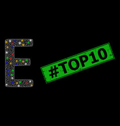 Scratched Hashtag Top10 Badge With Mesh Epsilon