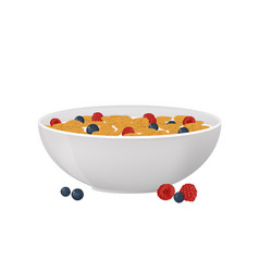 A Bowl Of Corn Flakes And Berries