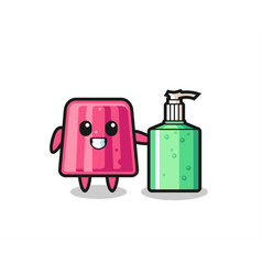 Cute Jelly Cartoon With Hand Sanitizer