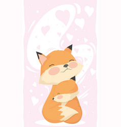 Fox Mom With Baby Card