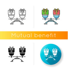 Mutual Benefit Icon Linear Black And Rgb Color