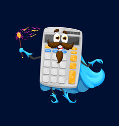 Cartoon School Calculator Wizard Mage Character