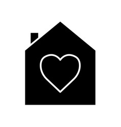 House Icon With Heart Icon Related To Charity