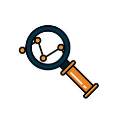 Magnifying Glass With Financial Arow Icon Line