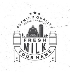 Fresh Natural Milk Badge Logo Typography