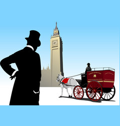 London Trip Poster With Old Post Cab Image 3d