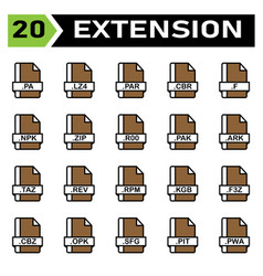 File Extension Icon Set Include Pa Lza Par Cbr F