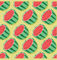 Fruit Seamless Pattern Watermelon Halves