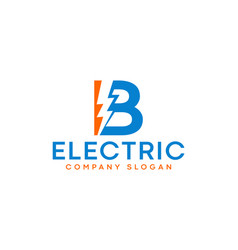 Letter B Lightning Electric Logo With Lighting