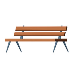 Wooden Park Bench Garden Furniture In Cartoon