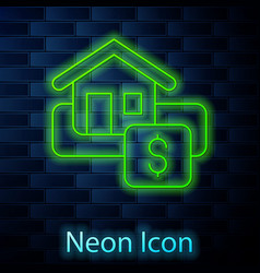 Glowing Neon Line Hanging Sign With Text Sale Icon